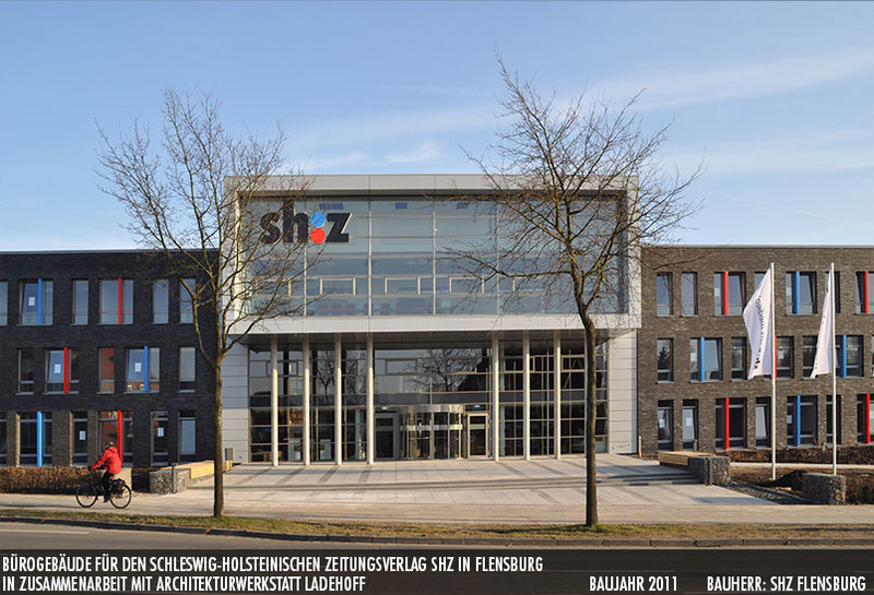 Bürogebäude für den schleswig-holsteinischen Zeitungsverlag in Zusammenarbeit mit Architekturwerkstatt Ladehoff